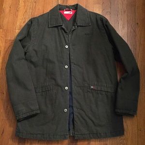 men’s Vintage 90s olive canvas denim coat size M